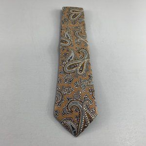 Grodins California Courchevel Men's Tie Tan Paisley  3" x 56 1/2"  Vintage